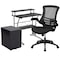 Flash Furniture Black Desk, Chair, Cabinet Set BLN-CLIFCHPX5-BK-GG - alternate 4